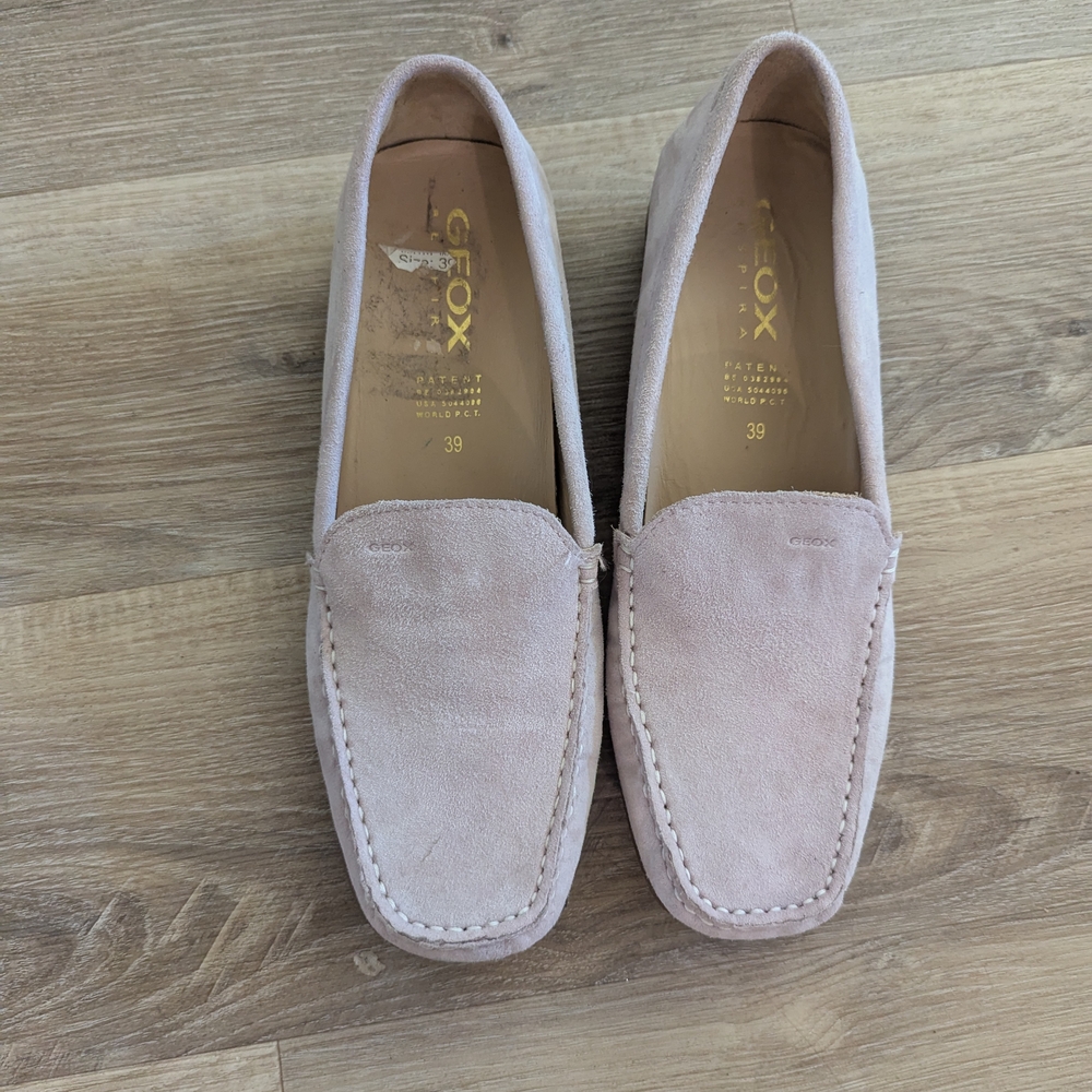 Geox Pink Suede Loafers